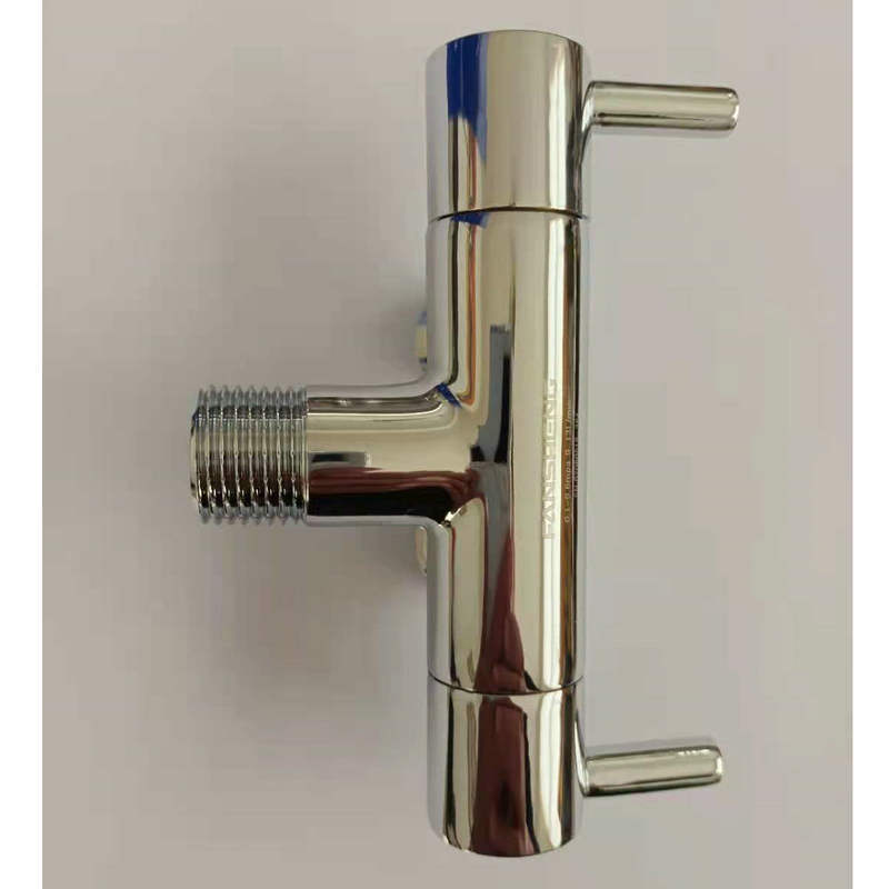 Toilet Double Handle Three Way Water Diverter F Shape Adapter Angle Valve For Shower Faucet