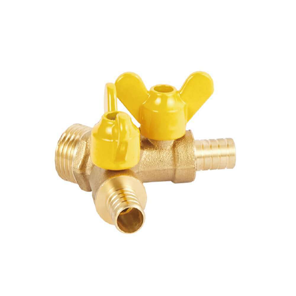 Inner Thread Outer Gas Pipe Switch Butterfly Rockees Brass Gas Y Ball Valve 8mm Hose Connector