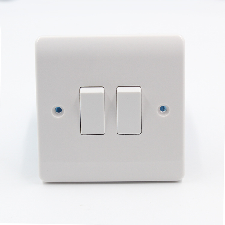 White Electrical Uk Standard Light Control On Off Push Button Wall Switch Panel