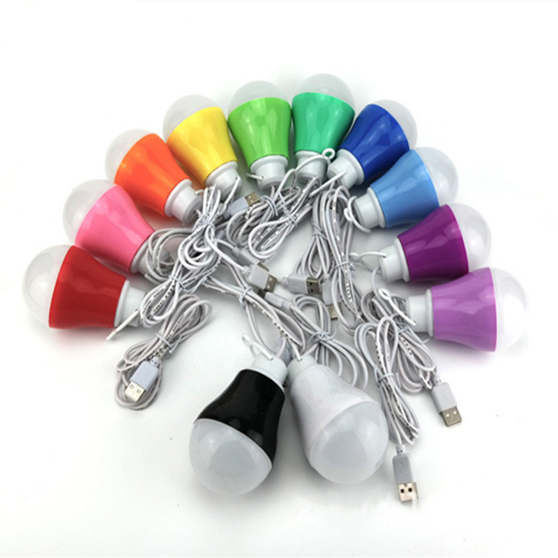 Colorful PVC 5V 5W USB Portable Lamp USB LED Standard White Led Bulbs