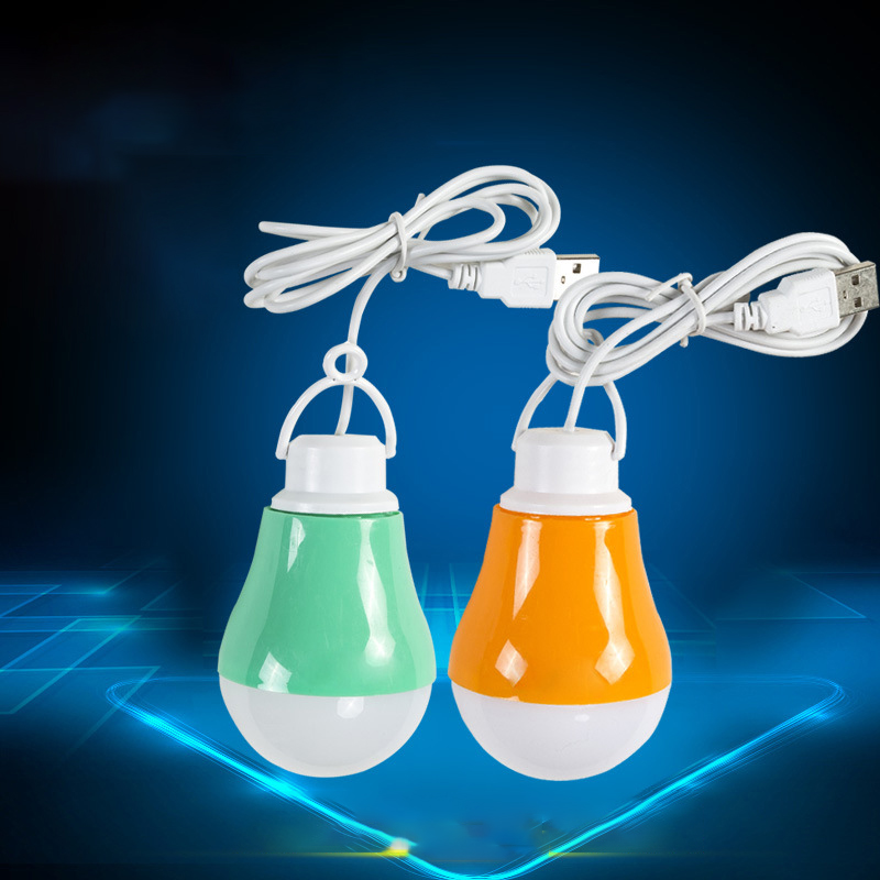 Energy Saving USB Cable Camping Light Plastic Lamp Soft White Light Bulbs For Home Lighting