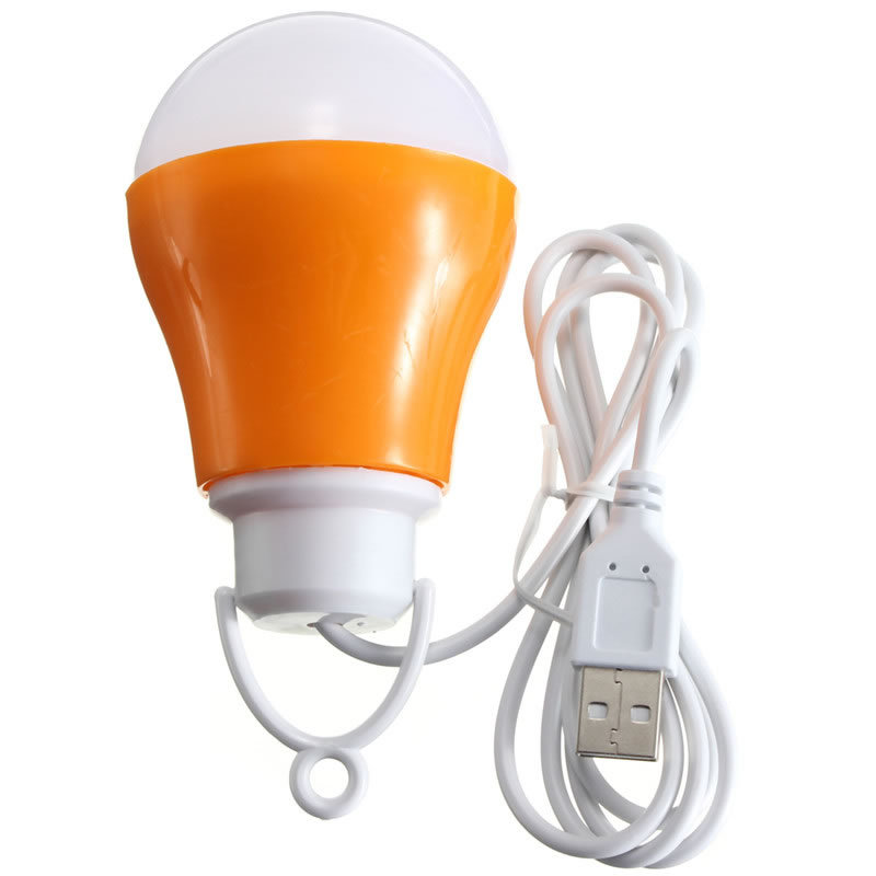 Energy Saving USB Cable Camping Light Plastic Lamp Soft White Light Bulbs For Home Lighting
