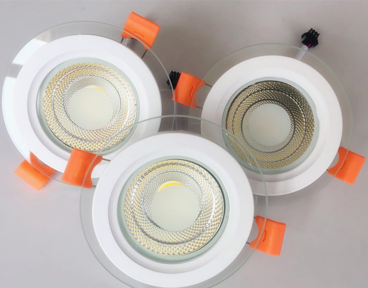 Two Color Temperature Round Led Recessed Can Lights Ceiling Panel Cob Downlight