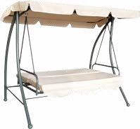 Luxury Double Swing Chair Outdoor Garden Steel Swing Bed With Canopy