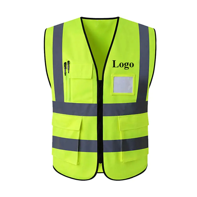 Orange Green Traffic Controller Costume Hi Vis Construction High Visibility Vest For Men