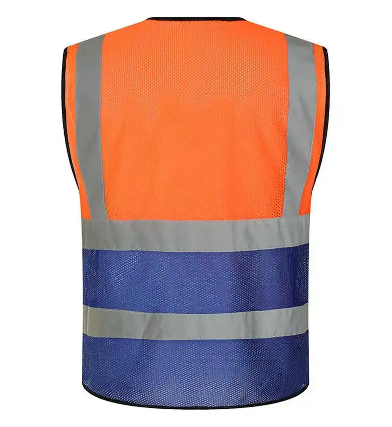 Custom High Visibility Construction Mens Safety Security Hi Vis Vest With Logo Pockets