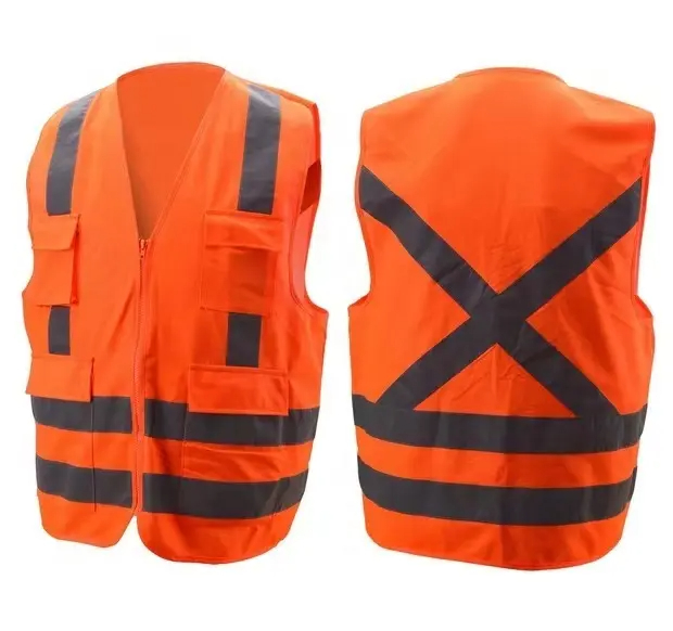 Custom Traffic Hi Vis Construction Safety Visibility Work Security Vest With Pockets
