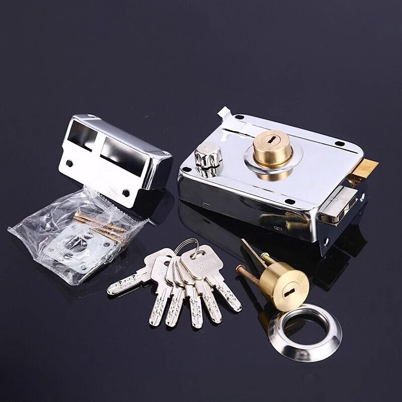 African Market Gate Deadbolt Manual Security Mechanicle Rim Gate Lock With Handles