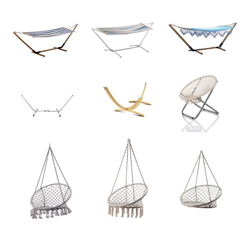 Hot Sale Outdoor Light Weight Cotton Garden Hanging Portable Baby Hammock Stand and Swing Chair