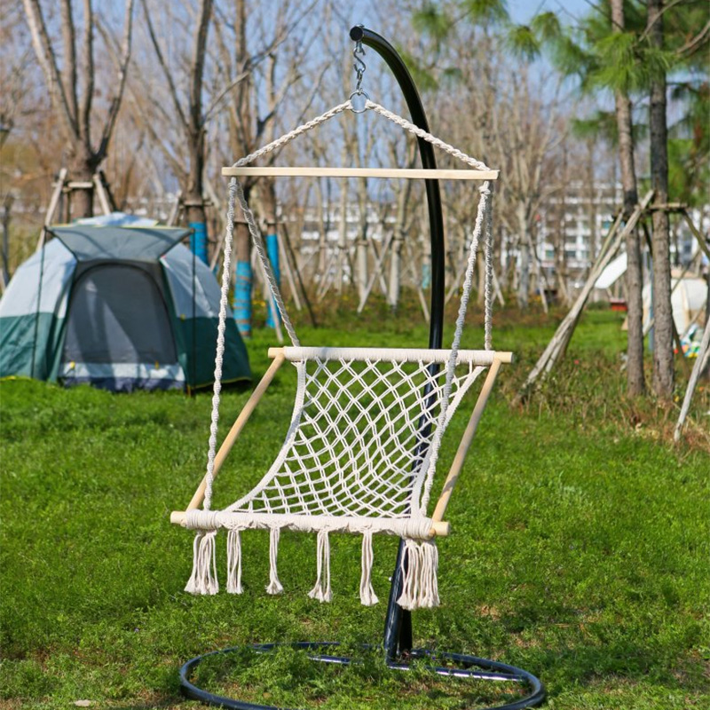 Outdoor Furniture Cotton Rope Handmade Hanging Seat New Design Wholesale Garden Patio Swings