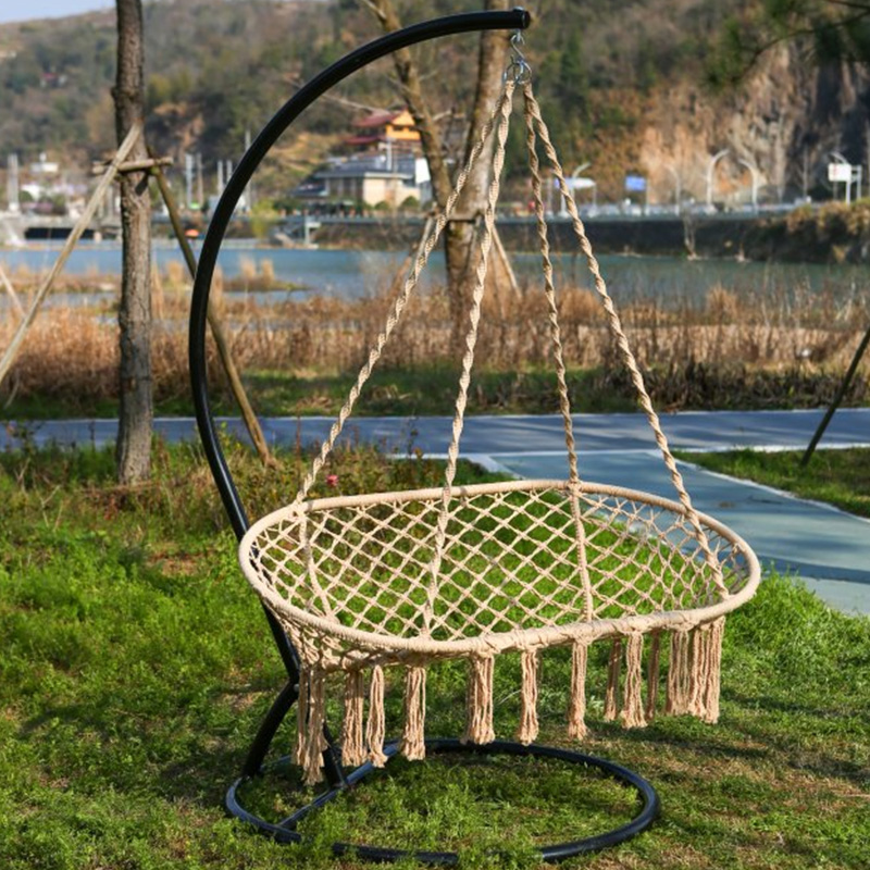 Home Furniture Modern Weave Cotton Rope Camping Swing Patio Hammock Egg Chair