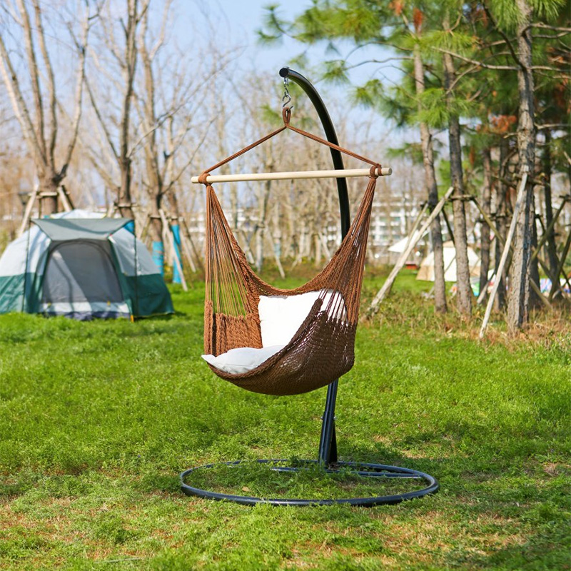 Outdoor Indoor Bedroom Hanging Rope Patio Outdoor Swing Chair Set With Stand