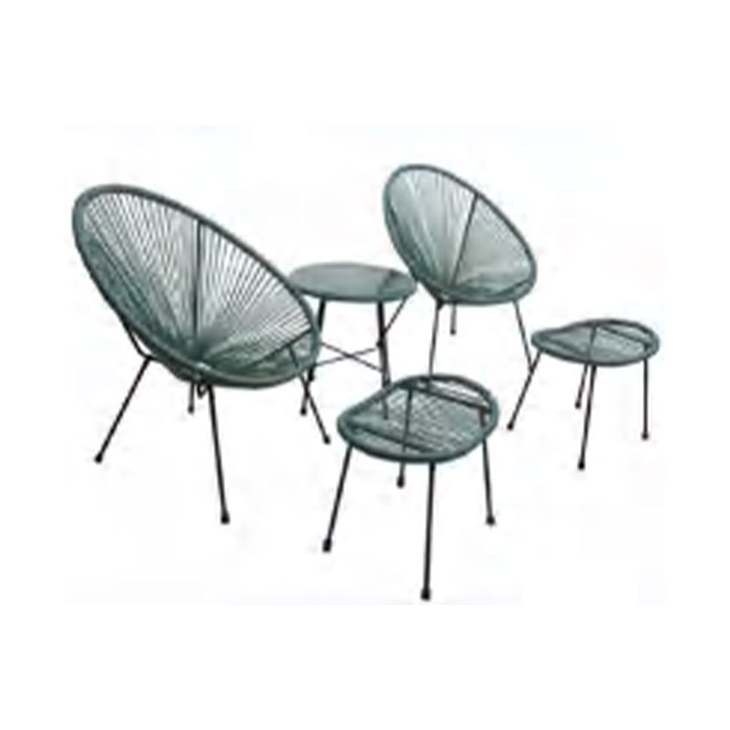 Outdoor Outdoor Rattan Wicker Furniture Outside Patio Dining Acapulco Table Chair Set With Footrest