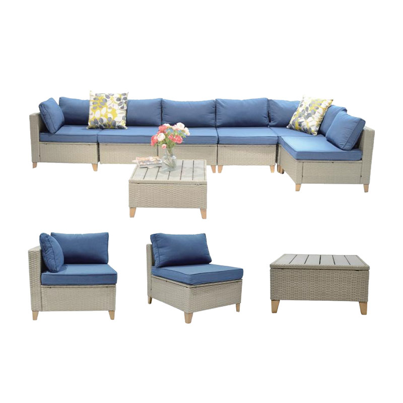 Outdoor Backyard Casual Garden Wicker Patio Sectional Combination Furniture Sets