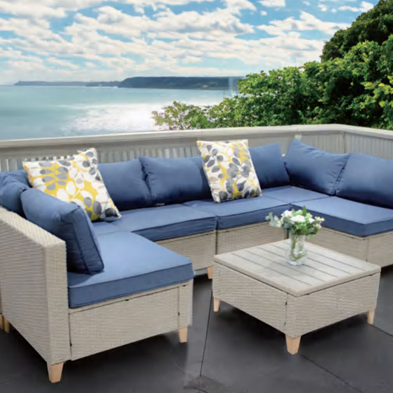 Outdoor Backyard Casual Garden Wicker Patio Sectional Combination Furniture Sets