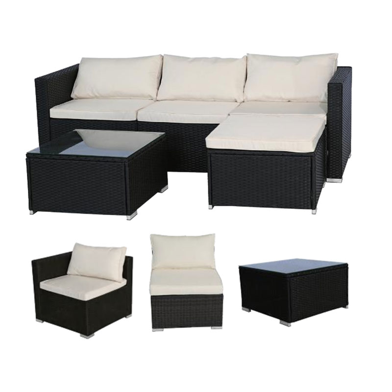 5 Piece Cheap Outdoor Sectional Rattan Patio Wicker Furniture Swimming Pool Sofa Set