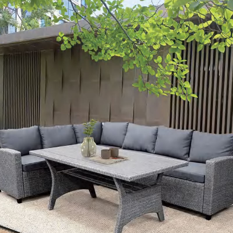 Modern Design Grey Luxury Wicker Sectional Garden Composite Outdoor Furniture Couch