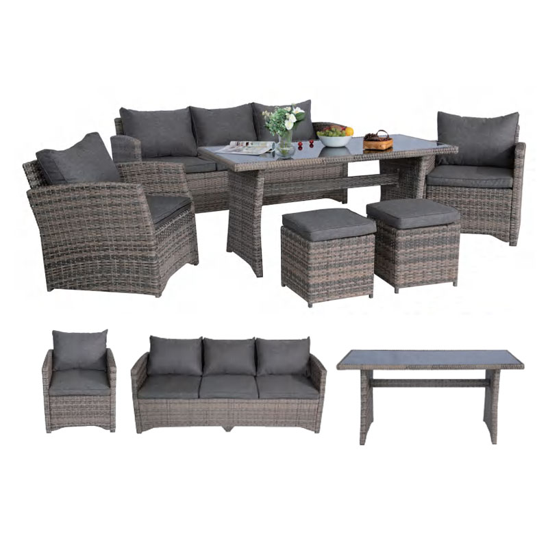 Outside Manual Weaving Wicker Outdoor Furniture Sectional Furniture Patio Sofa Couches