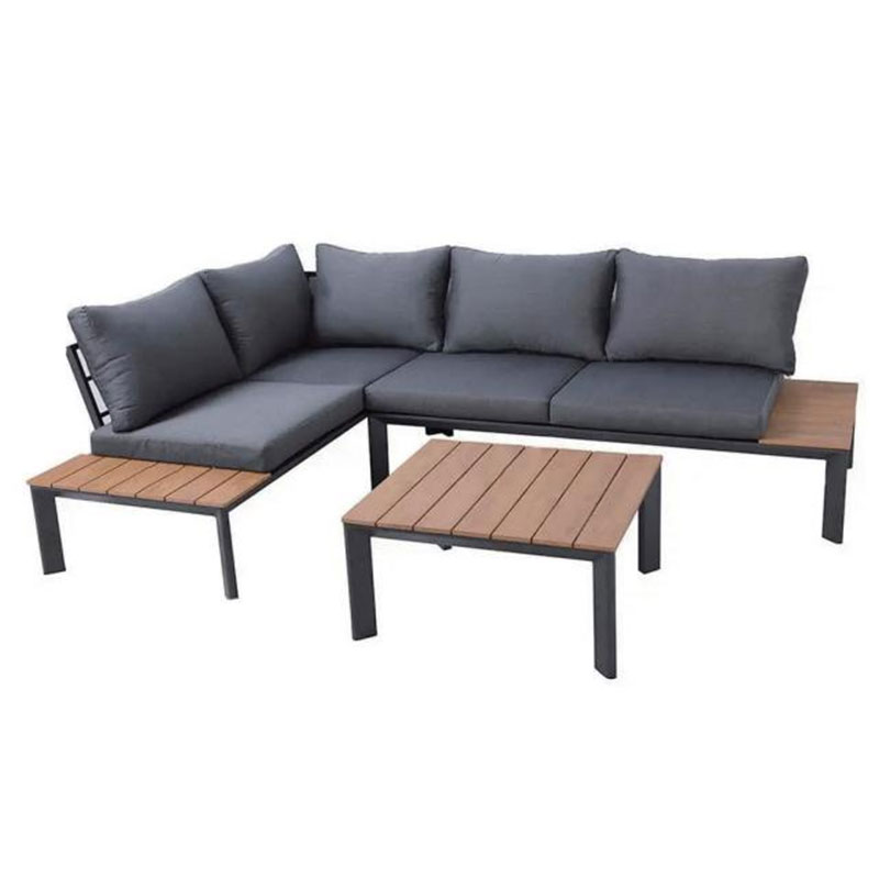 Wholesale Customize Patio Park Villa Hotel Plastic Wood Project Patio Sectional Couch Furniture Set