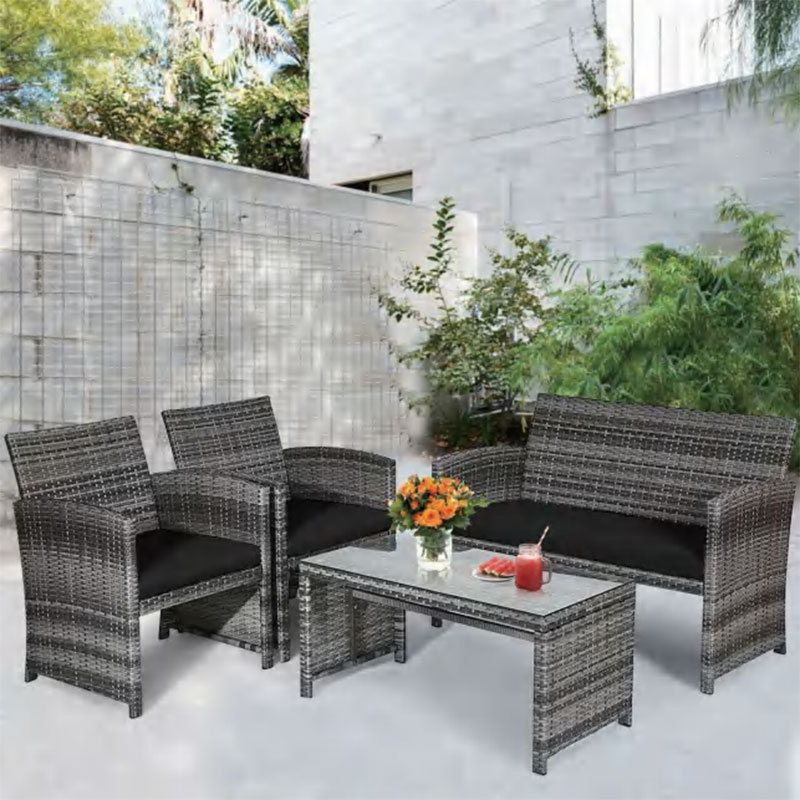 Outside Outdoor Sectional Wicker Rattan Furniture Patio Conversation Sets