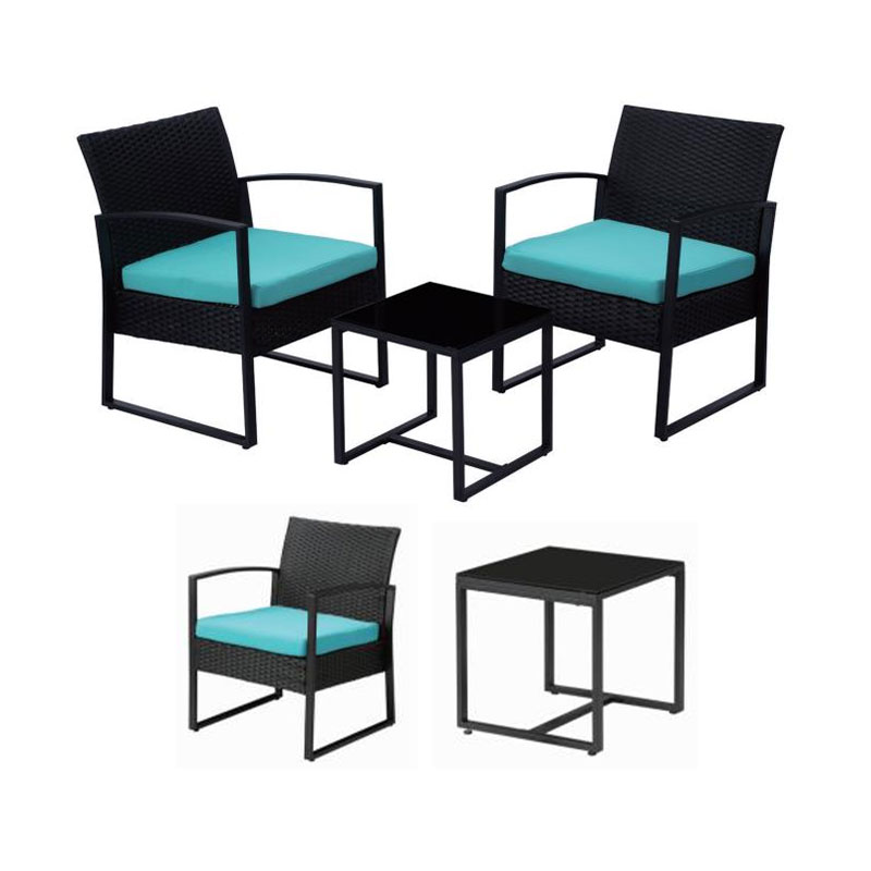 Modern Outdoor Wicker Balcony Garden Chair And Table Furniture With Waterproof Cushion