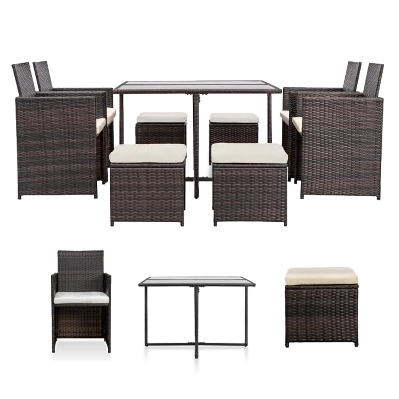 All Weather Modern Wicker Outdoor Furniture Garden Chairs Sofa And Table Conversation Set