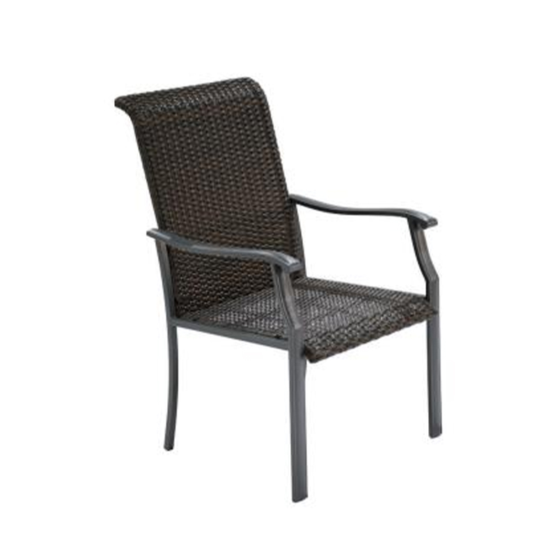 Modern Garden Aluminum Dining Cozy Outdoor Large Patio Rattan Chair With Plastic Wood Slats