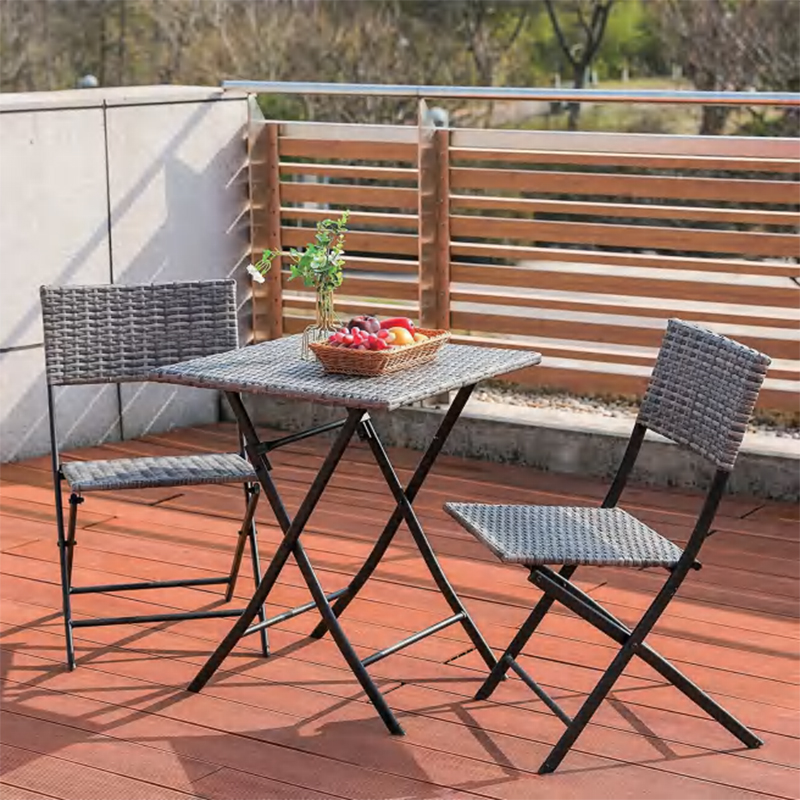 Comfortable Rattan Outdoor Leisure Woven Garden Furniture Foldable Patio Chairs Set