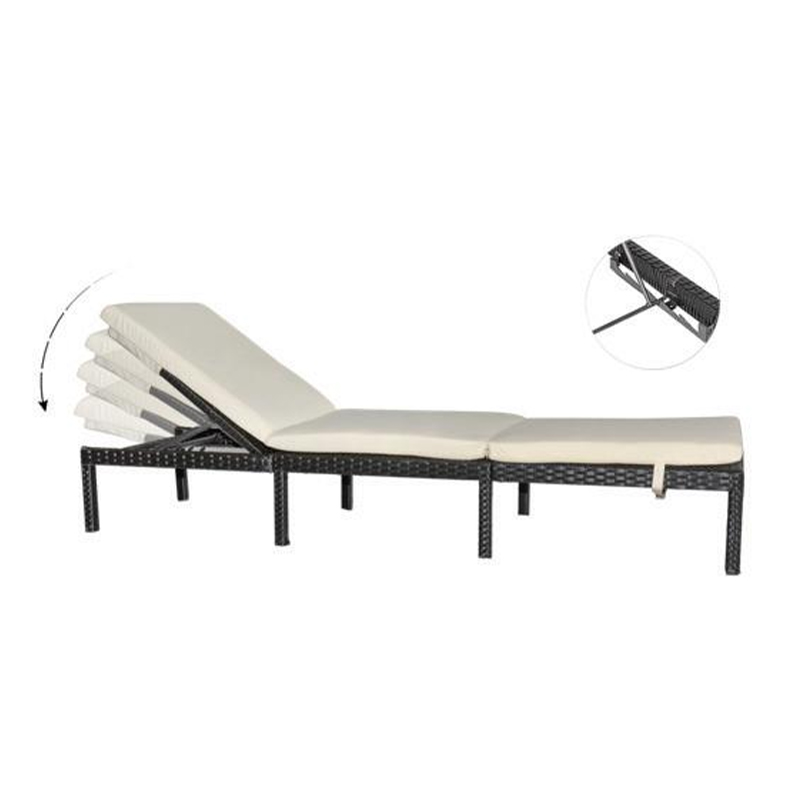 Garden Furniture Poolside Outdoor 3 Adjustable Sun Lounger Sunbathing Tanning Chair For Outside