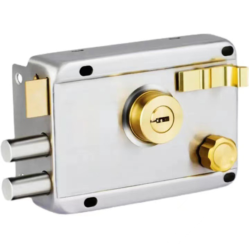 Stainless Steel Covered Cylinder Exterior Deadbolt Anti Theft Brass Rim Lock With Handles