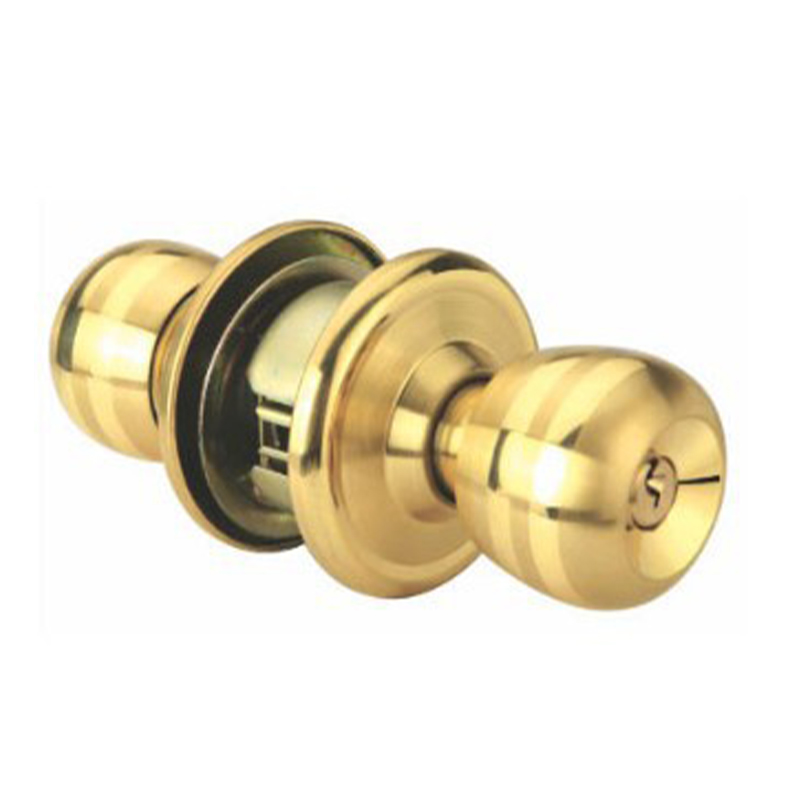 Stainless Steel Gold Commercial Cylinder Entry Round Knob Tubular Lever Lockset Door Lock