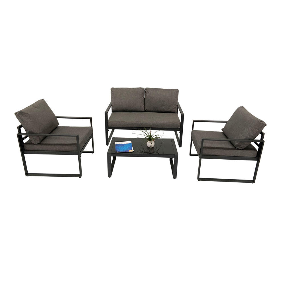 Supplier 4 Seats Steel Frame Outdoor Patio Garden Sofa Chair And Table Set