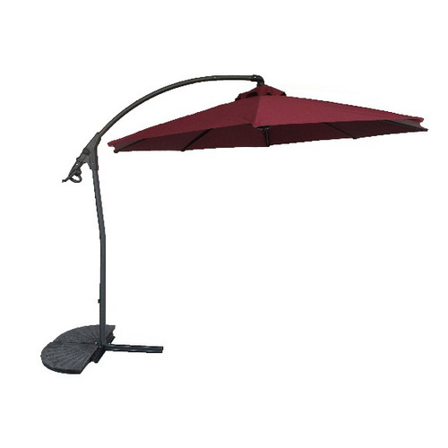 Sun Beach Waterproof Windproof Garden Patio Cantilever Offset Hanging Red Patio Umbrella For Outdoor