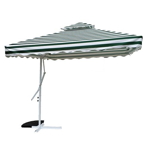 Sun Garden Patio Striped Parasol Outdoor Garden Umbrellas With Steel Cross Base