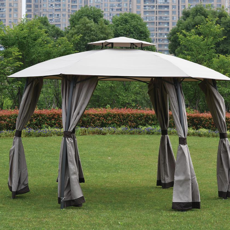 Movable Waterproof Hexagonal Metal Steel Frame Double Roof Gazebo Trade Show Tent For Event