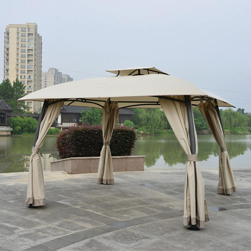 Outdoor 3.3x3.3m Garden Double Roof Steel Burano Gazebo Tent