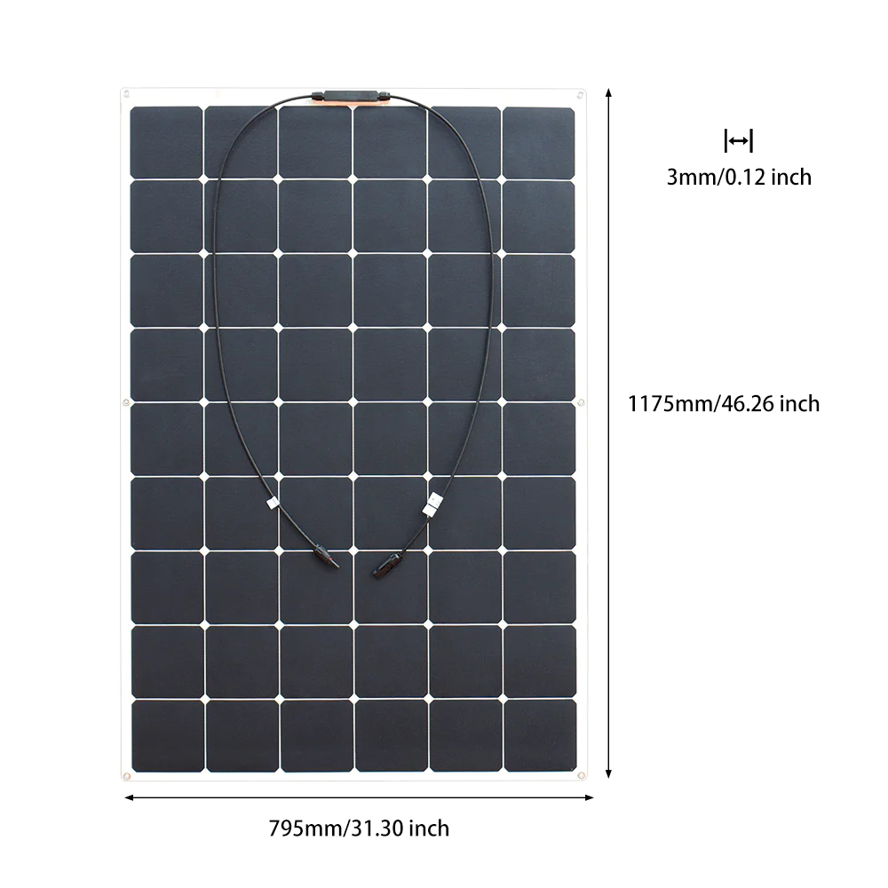 Supplier High Efficiency 150w 29.7v 1185x795x3mm Flexible Soalr Panel For Home Use