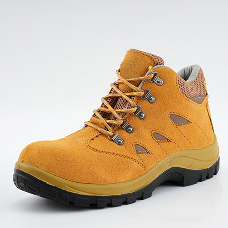 Oil Resistant Anti Slip Protective Fashionable Split Leather Pu Injection Safety Shoes