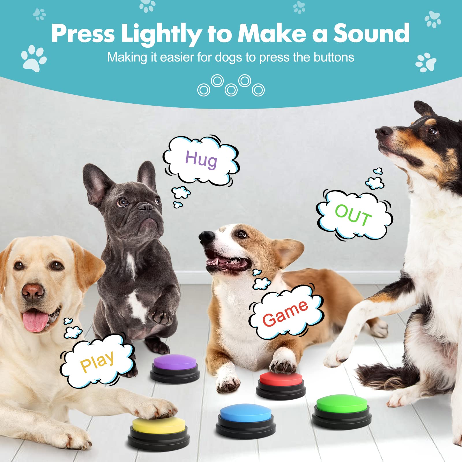 Interactive Dog Communication Cat Training Custom Recordable Pet Talking Button
