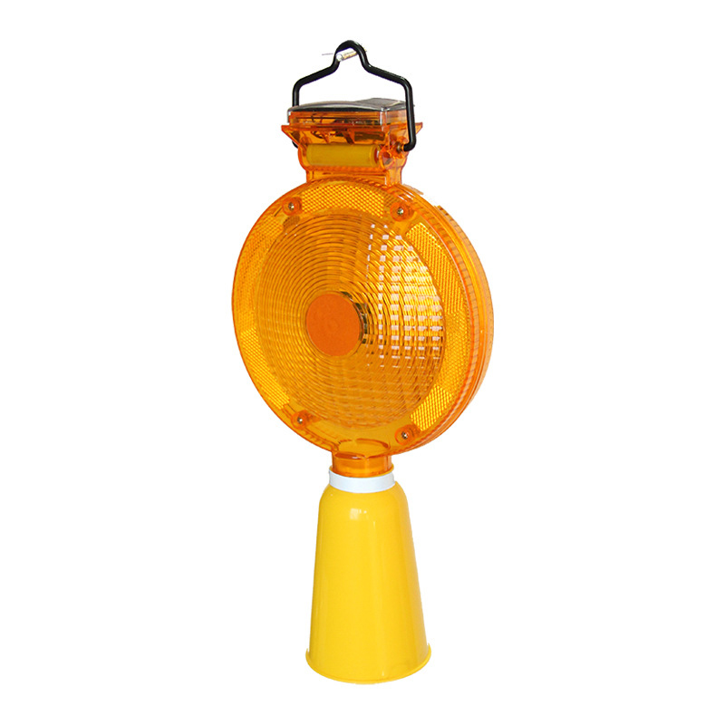 Solar Yellow Construction Lights Highlight LED Barricade Warning Traffic Lights