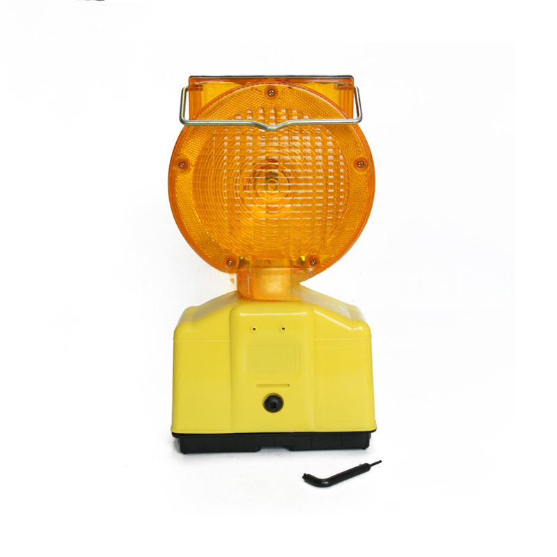 Road Block Traffic Cone Blinker Solar Safety Led Yellow Flash Warning Light