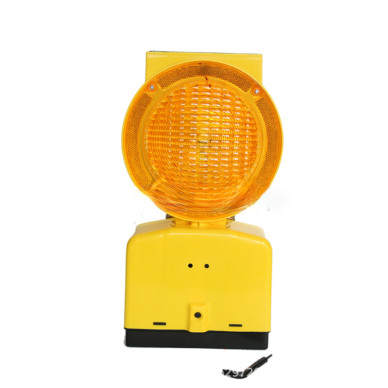 Road Block Traffic Cone Blinker Solar Safety Led Yellow Flash Warning Light