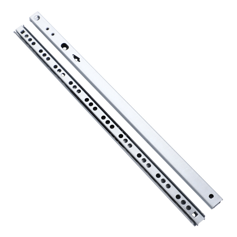 Drawer Rail Track Damping And Full Extension Black Two Section Telescopic Ball Slide