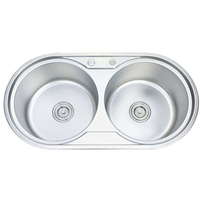 Modern Double Round Bowl Professional Stainless Steel Luxury Kitchen Sink