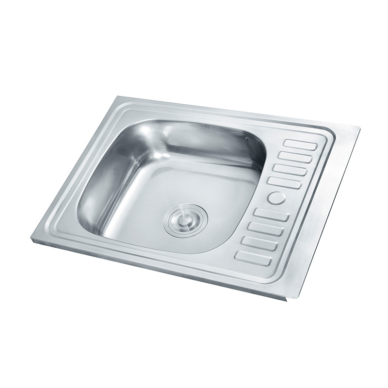 Multifunctional Single Rectangular Commercial Stainless Steel Bowl Kitchen Sink With Wash Board