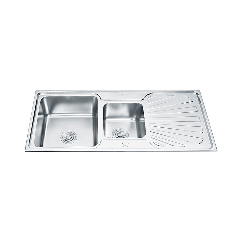 Fashion Atteractive Design Double Bowl Ss Kitchen Sink With Drainboard Washing Board