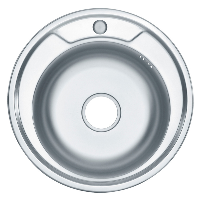 Above Counter Mount Stainless Steel Single Bowl Round Kitchen Sink