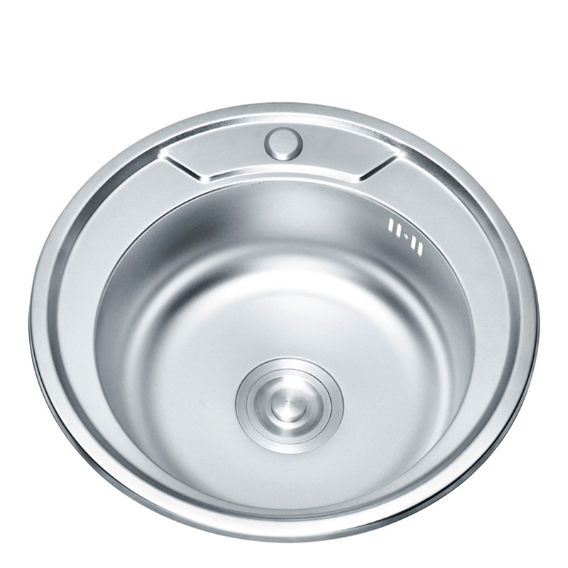 Above Counter Mount Stainless Steel Single Bowl Round Kitchen Sink