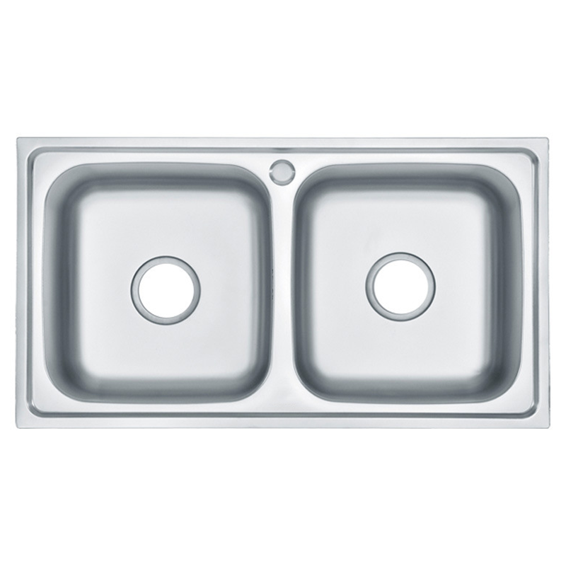 Square Popular Design Easy Clean Kitchen Sink 304 Stainless Steel Double Bowl