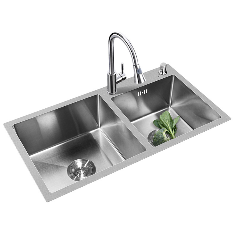 Custom Stainless Steel Handmade Size Undermount Household Basin Kitchen Sinks